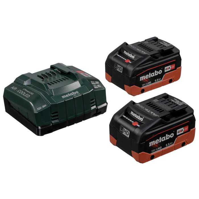 Metabo Basis-Set 2x 18V 5,5 Ah LiHD con Cargador ASC 145 Metabo Basis-Set 2x 18V 5,5 Ah LiHD con Cargador ASC 145