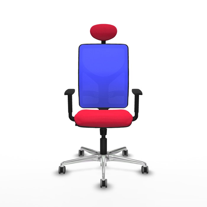 PIQUERAS Y CRESPO Silla de oficina Motilla con mecanismo Sincro, Rojo y Azul