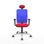 PIQUERAS Y CRESPO Silla de oficina Motilla con mecanismo Sincro, Rojo y Azul