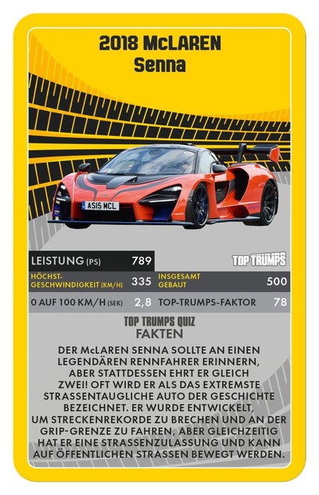 Winning Moves Super Cars Juego de cartas Top Trumps Edición Alemana