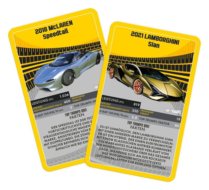 Winning Moves Super Cars Juego de cartas Top Trumps Edición Alemana