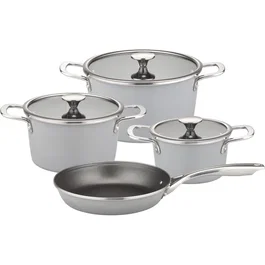 GSW GSW4005643190510 Juego de Utensilios de Cocina Stratos 7 Piezas - Acero Esmaltado Gris, Apto para Todo Tipo de Cocinas (Incluida Inducción)