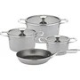 GSW GSW4005643190510 Juego de Utensilios de Cocina Stratos 7 Piezas - Acero Esmaltado Gris, Apto para Todo Tipo de Cocinas (Incluida Inducción)