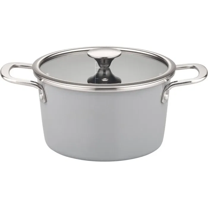 GSW GSW4005643190510 Juego de Utensilios de Cocina Stratos 7 Piezas - Acero Esmaltado Gris, Apto para Todo Tipo de Cocinas (Incluida Inducción)
