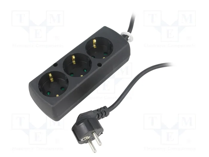 JONEX Prolongador de Alimentación H05VV-F 3G1,5mm2 3m Negro