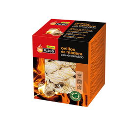 Flower Ovillos de Madera para Encendido de Estufas, Chimeneas y Barbacoas, Pack de 24 Unidades