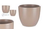 Ibergarden Set de 2 Macetas de Cerámica Abombada, Beige, 22 cm y 28 cm
