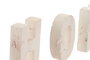 DKD Home Decor Figuras Decorativas Rosa Palo Mármol Travertino 3.5 x 11 x 42.5 cm (2 Unidades)