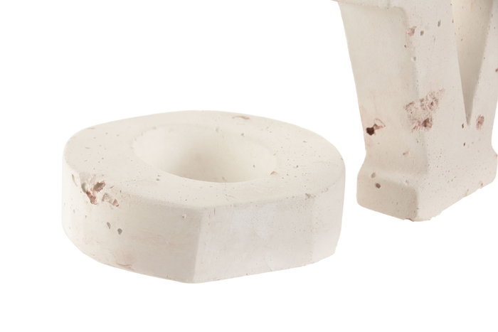 DKD Home Decor Figuras Decorativas Rosa Palo Mármol Travertino 3.5 x 11 x 42.5 cm (2 Unidades)