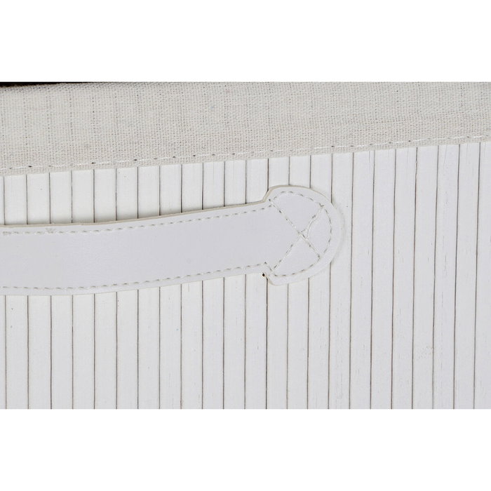 DKD Home Decor Cajonera de Bambú y Paulownia de 4 Cajones, Blanco