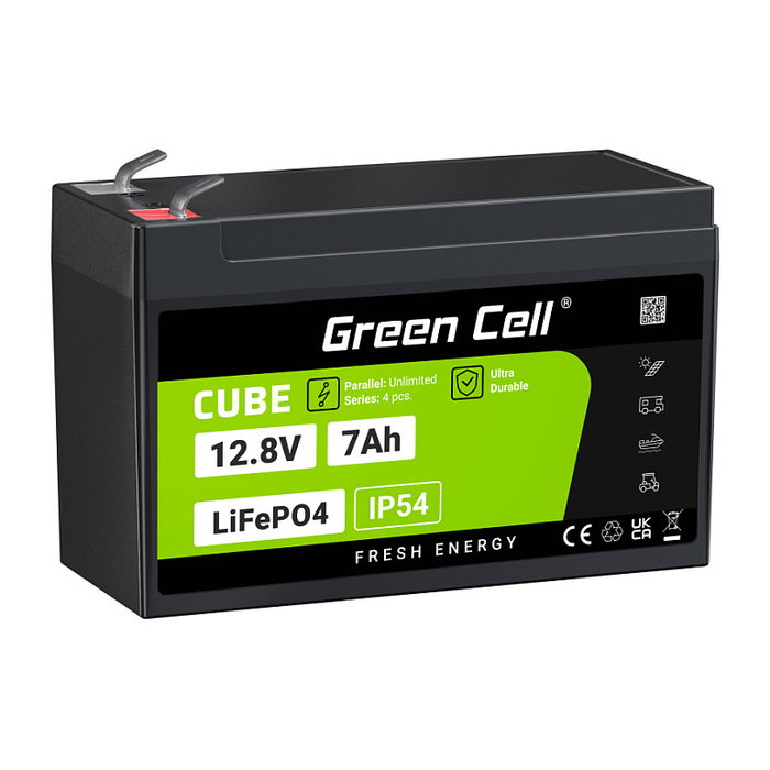 Green Cell CUBE LiFePO4 12,8V 7Ah 89,6Wh para UPS Green Cell CUBE LiFePO4 12,8V 7Ah 89,6Wh para UPS