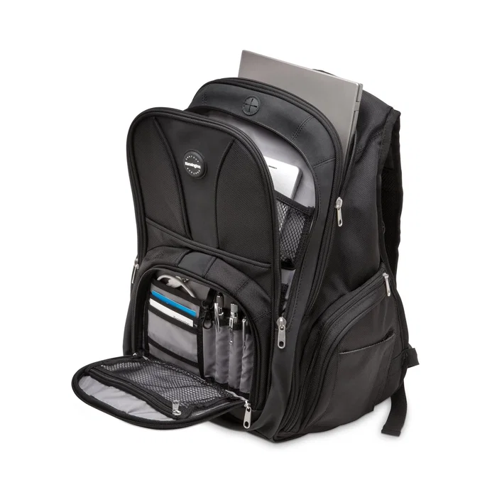 Kensington Contour Mochila Portátil 16" con Soporte Lumbar, Nailon Balístico, Sistema SnugFit, Color Negro