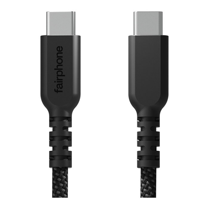 Fairphone Cable de carga USB-C a USB-C de 1 m, Negro Fairphone Cable de carga USB-C a USB-C de 1 m, Negro