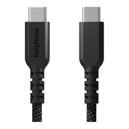 Fairphone Cable de carga USB-C a USB-C de 1 m, Negro