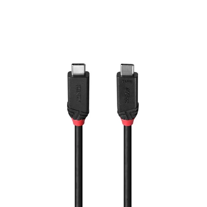 Lindy 37000 Cable USB4 240W Tipo C 0.5 Metros USB-C a USB-C 40 Gbit/s Negro