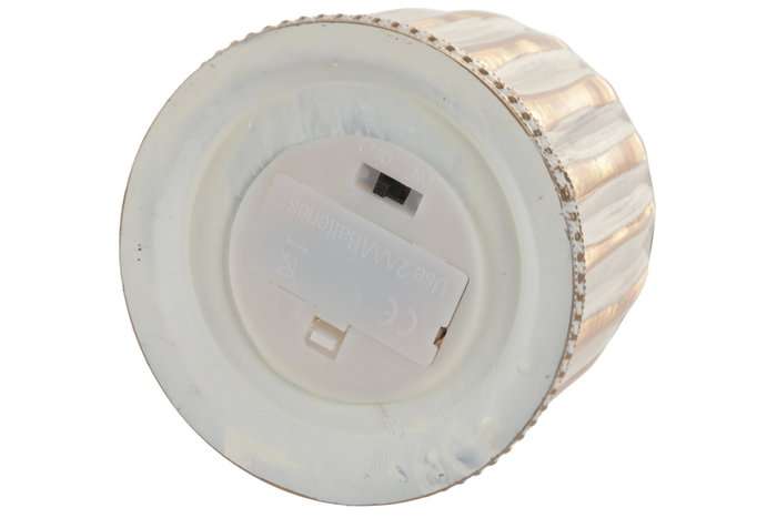 DKD Home Decor Decoración Luminosa LED Cristal 11x11x15 Dorado/Blanco