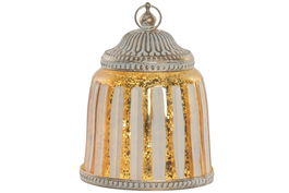 DKD Home Decor Decoracion Luminosa Arabe Dorado Blanco 11 x 15 x 11 cm (6 Unidades) Led Cristal