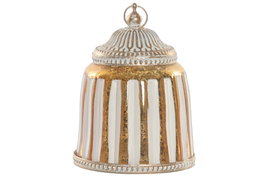 DKD Home Decor Decoración Luminosa LED Cristal 11x11x15 Dorado/Blanco