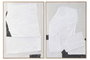 DKD Home Decor Cuadro Madera y Lienzo Abstracto Set de 2