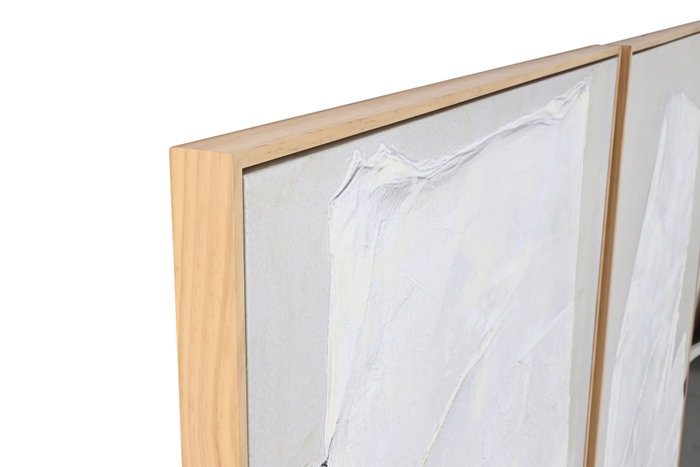 DKD Home Decor Cuadro Madera y Lienzo Abstracto Set de 2