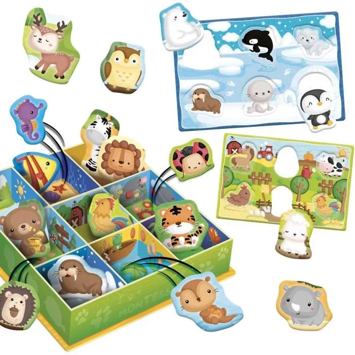 Lisciani 92772 Juego de aprendizaje Montessori 3D con 50 figuras autocorrectivas