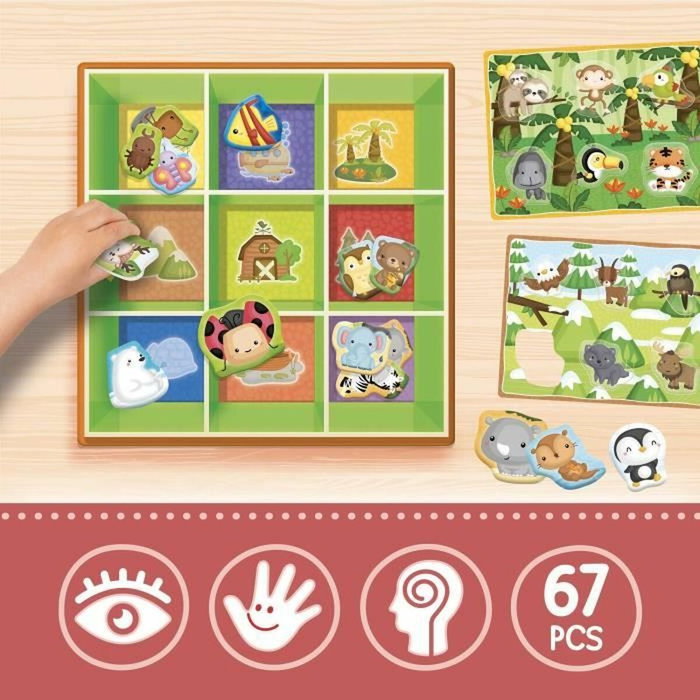 Lisciani Juego de aprendizaje Montessori 3D con 50 figuras autocorrectivas y cajas de animales