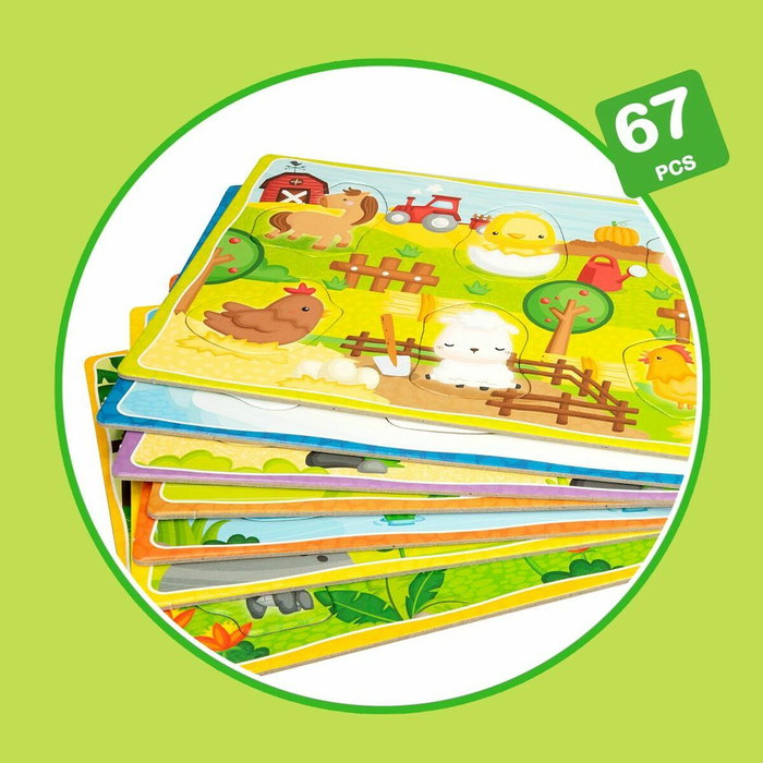 Lisciani Juego de aprendizaje Montessori 3D con 50 figuras autocorrectivas y cajas de animales