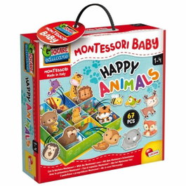 Lisciani Juego de aprendizaje Montessori 3D con 50 figuras autocorrectivas y cajas de animales