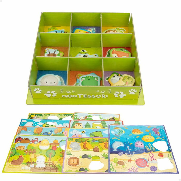 Lisciani Juego de aprendizaje Montessori 3D con 50 figuras autocorrectivas y cajas de animales