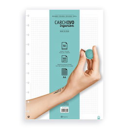 Carchivo Recambio Cuaderno A4 50 Hojas Cuadriculada Papel Premium Opaque FSC