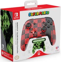 PDP Rematch Wireless Controller Super Mario Icons Glow in the Dark
