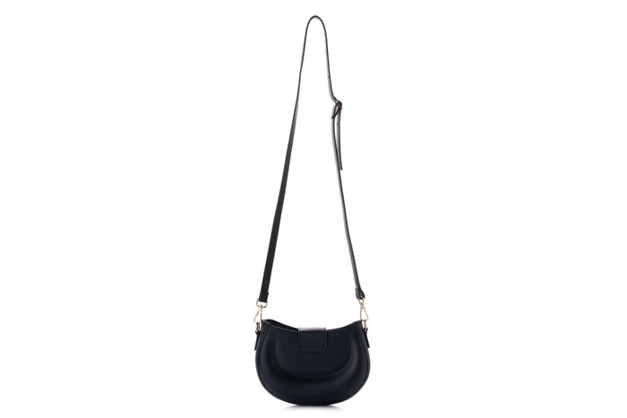 Lucky Bees Adira - Black Bolsa de Hombro Negra de Cuero de Polivinilo, 21x8x15 cm Lucky Bees Adira - Black Bolsa de Hombro Negra de Cuero de Polivinilo, 21x8x15 cm