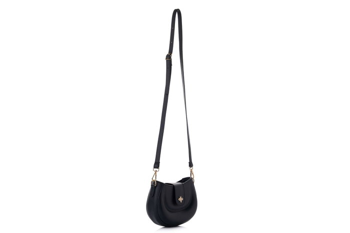 Lucky Bees Adira - Black Bolsa de Hombro Negra de Cuero de Polivinilo, 21x8x15 cm Lucky Bees Adira - Black Bolsa de Hombro Negra de Cuero de Polivinilo, 21x8x15 cm
