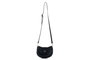 Lucky Bees Adira - Black Bolsa de Hombro Negra de Cuero de Polivinilo, 21x8x15 cm