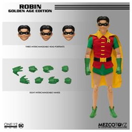 Mezco Toyz One:12 Collective Figura DC Universe Robin (Golden Age Edition) 28 cm Múltiples Puntos de Articulación y Accesorios para Coleccionistas