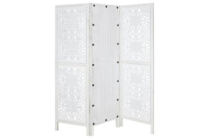DKD Home Decor Biombo Blanco Mango Espejo 2 x 182 x 152 cm DKD Home Decor Biombo Blanco Mango Espejo 2 x 182 x 152 cm