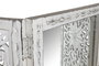 DKD Home Decor Biombo Blanco Mango Espejo 2 x 182 x 152 cm
