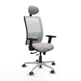 PIQUERAS Y CRESPO Silla de oficina Zulema con mecanismo Sincro/Traslack y Brazos 2D, Blanco