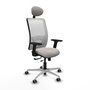 PIQUERAS Y CRESPO Silla de oficina Zulema con mecanismo Sincro/Traslack y Brazos 2D, Blanco