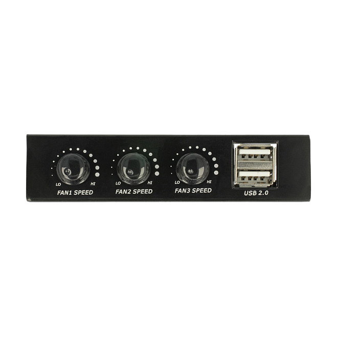 DeLOCK 62714 Panel Frontal 3.5 pulg con 2 x USB 2.0 y Control de Ventilador