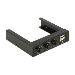 DeLOCK 62714 Panel Frontal 3.5 pulg con 2 x USB 2.0 y Control de Ventilador