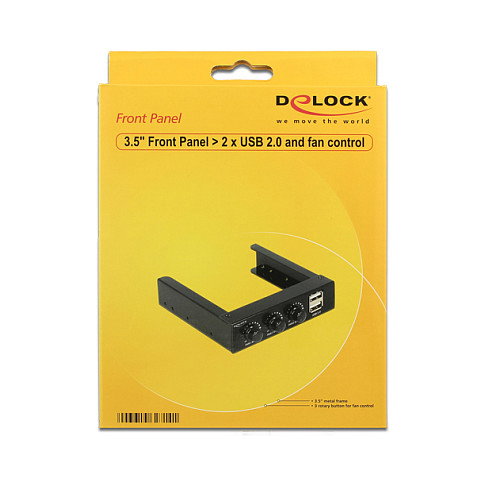 DeLOCK 62714 Panel Frontal 3.5 pulg con 2 x USB 2.0 y Control de Ventilador