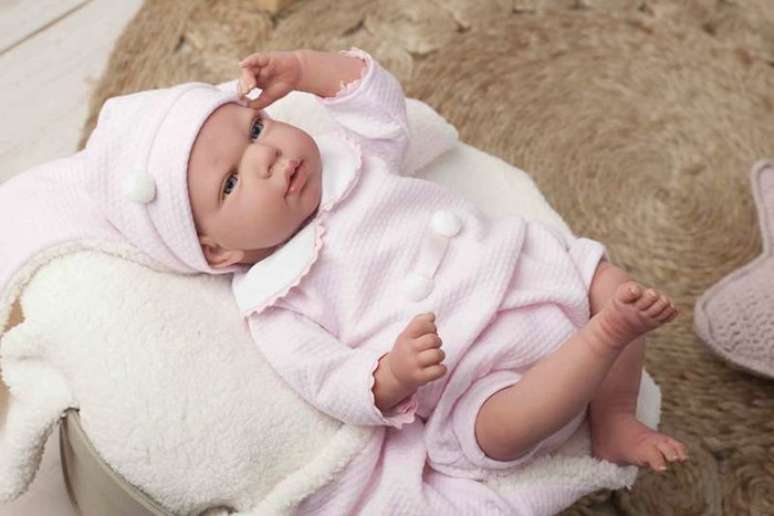 Muñecas Arias Muñeca Reborn 40 cm Raquel con Manta y Peluche