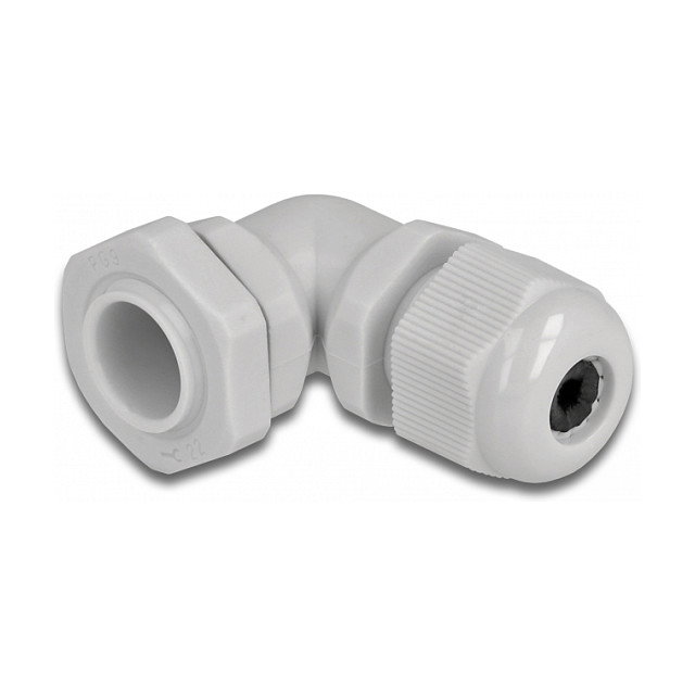 DeLOCK Prensaestopas en ángulo de 90° PG9 gris DeLOCK Prensaestopas en ángulo de 90° PG9 gris