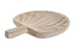 DKD Home Decor Centro de Mesa Paulownia Hoja Natural Marrón