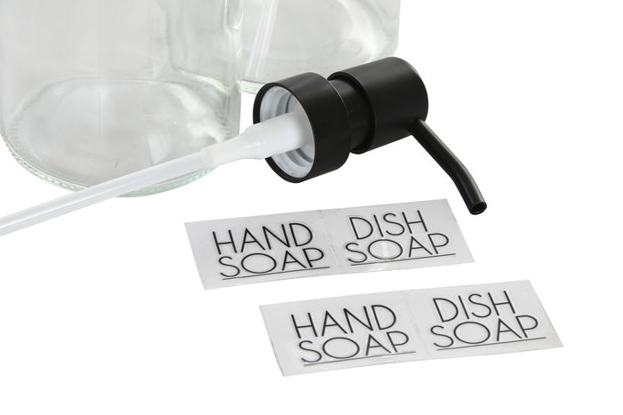 DKD Home Decor Set de 2 Dosificadores de Metal y Cristal 450ml Surtidos