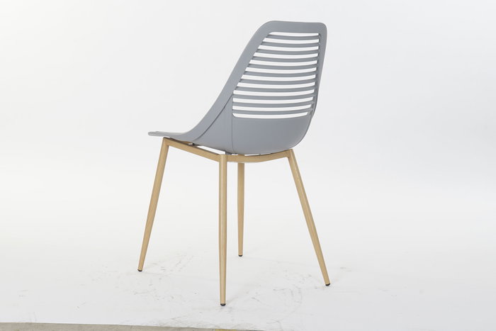 DKD Home Decor Silla PP Metal Mate Gris Claro