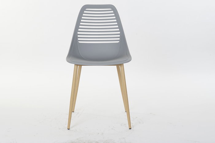 DKD Home Decor Silla PP Metal Mate Gris Claro