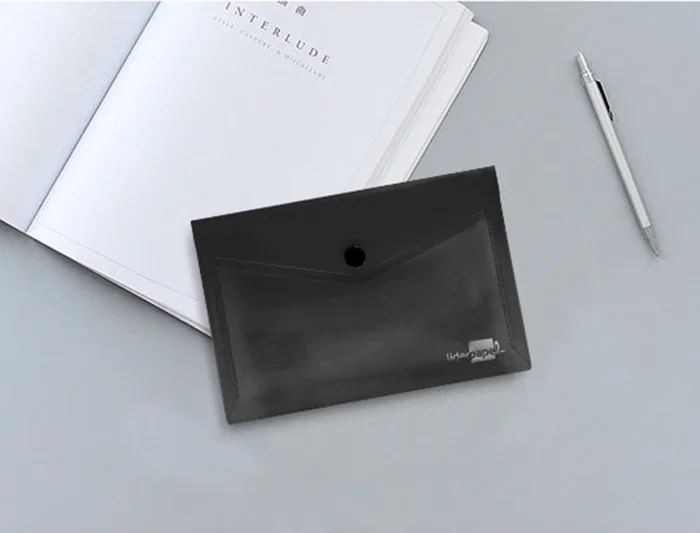 Liderpapel Dossier Carpeta Broche Polipropileno DIN A7 Negro Opaco Resistente 180 micras
