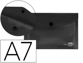 Liderpapel Dossier Carpeta Broche Polipropileno DIN A7 Negro Opaco Resistente 180 micras